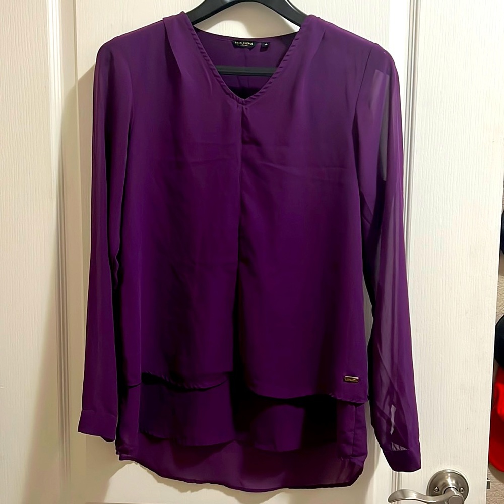 Purple violet top chiffon georgette. Office top.